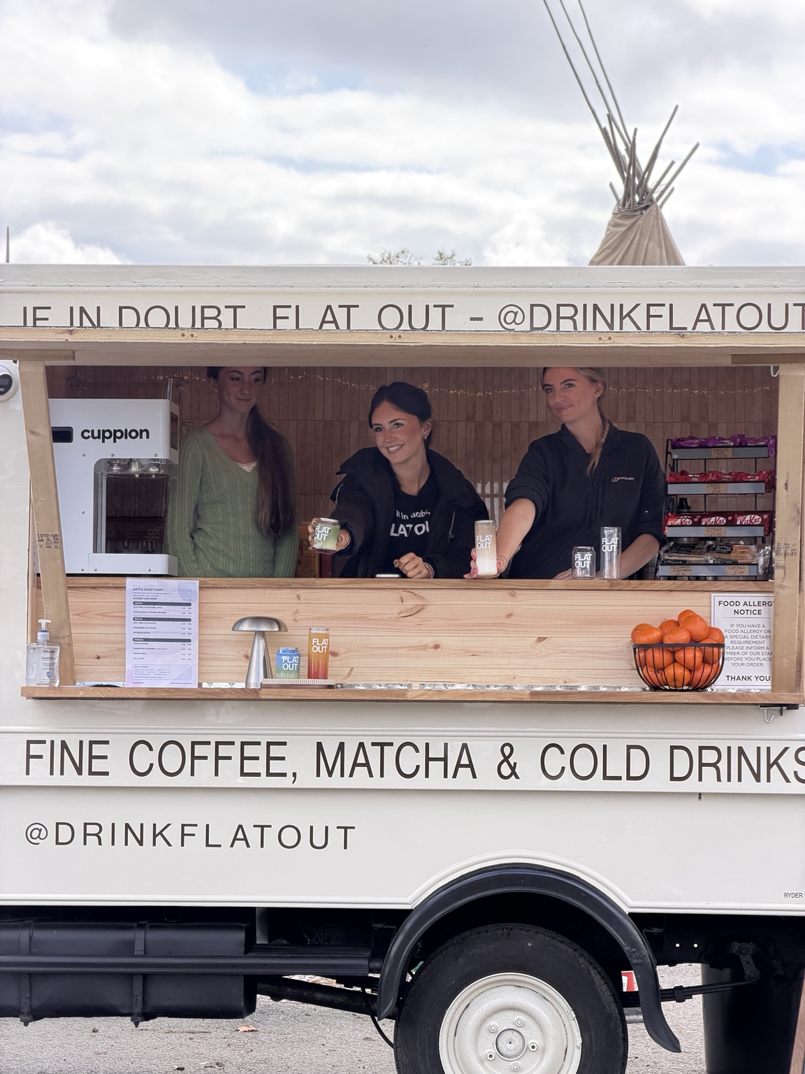 Flat Out serving drinks from its event van